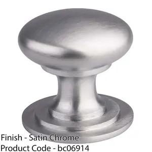 Victorian Tiered Door Knob - 50mm Satin Chrome Cabinet Pull Handle Round Rose