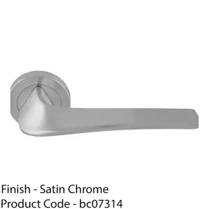 Premium Twisted Bar Door Handle Set - Satin Chrome Designer Lever On Round Rose