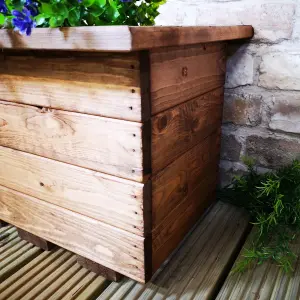 Hand Made 56cm x 34cm Rustic Wooden Small Garden Trough or Flower Bed Planter