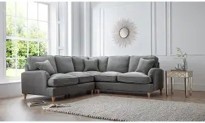 Sofas Express Tenby Charcoal Grey Tailored Pleat Manhattan Sofa 2-Corner