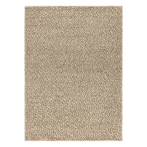 Wool carpet TAHAR 99005C beige - HAND-WOVEN loop, uniform 120x180 cm