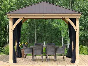 Meridian Gazebo 12ft x 12ft (3.66m x 3.66m) with Mesh Kit