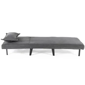 Harper 1 Seater Folding Clic Clac Fabric Living Room Lounge Futon Sofa Bed Charcoal