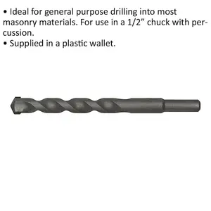 14mm x 150mm Rotary Impact Drill Bit for Masonry - Straight Shank Design