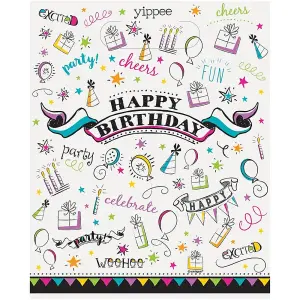 Unique Party Doodle Happy Birthday Party Bags (Pack of 8) Multicoloured (One Size)