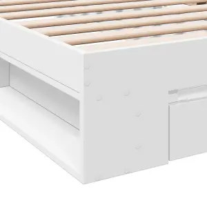 Berkfield Bed Frame with Drawer without Mattress White 100x200 cm