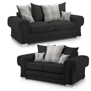 Milan Fabric Sofa Suite 3 and 2 Seater Sofa Set Scatter Back