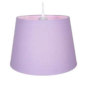 Traditional Linen Fabric Drum Shade for Pendant & Lampshade Lilac / 19cm H x 30cm W x 30cm D