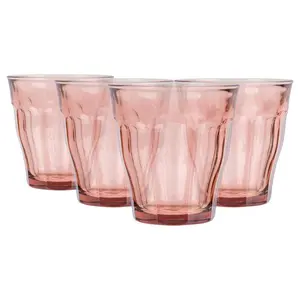 Duralex Picardie Glass Tumblers - 250ml - Pink - Pack of 4 (Set of 4)