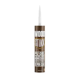 Woodstikk D4 PU Gel 30min Cure Waterproof Wood Glue - 310ml Cartridge