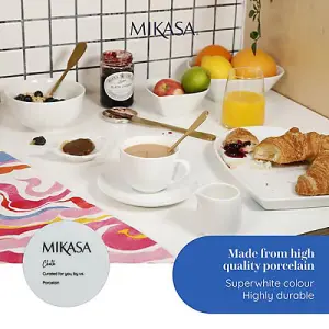 Mikasa Chalk Set of 2 220ml Teacups & Saucers