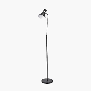 Black Brushed Silver Metal Floor Lamp