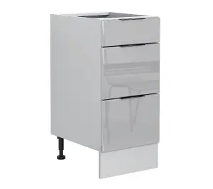 Kitchen Drawer Base Unit 400mm Cabinet Soft Close 40cm Light Grey Gloss Star