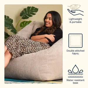 icon Morgan Corduroy Armchair Bean Bag Natural Giant Bean Bag Chair