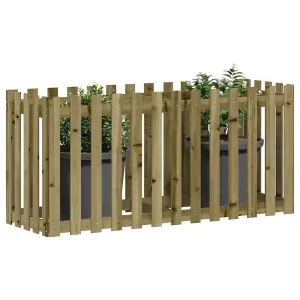 Berkfield Garden Raised Bed with Fence Design 150x50x70 cm Impregnated Wood Pine