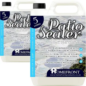 Homefront Patio Sealer Patio Sealant for Indian Sandstone Concrete Paths Patios Slate Brick 10L