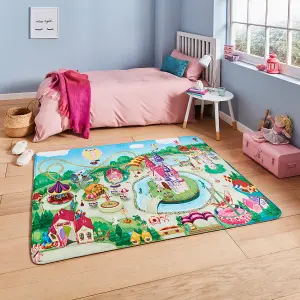 Multi Kids Handmade Modern Graphics Pictorial Rug for Living Room and Bedroom-100cm X 150cm