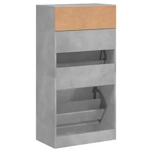 Berkfield Shoe Cabinet Concrete Grey 60x34x116 cm Engineered Wood