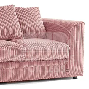 Luxor Pink Jumbo Cord Large 5 Seater Corner Sofa Long Left Hand Facing