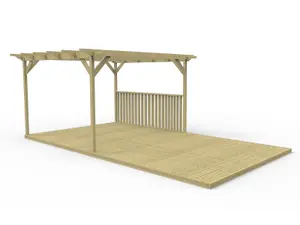 Rectangular pergola and decking kit with balustrade V.4, 2.4m x 3.6m