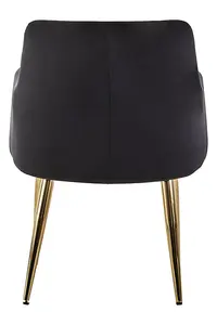 Black Angular Dining Chair,Versatile Gold Finish Kitchen Chair, Decorative Chair,Accent Chair, Patio Chair