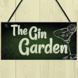 Red Ocean The Gin Garden Gin Tonic Sign Garden Shed Home Bar Pub Kitchen Plaque Friendship Gift