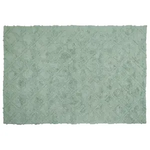 Cotton Area Rug 140 x 200 cm Green HATAY