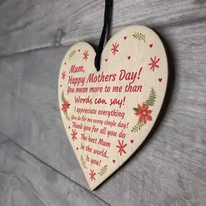 Gift For Mum Mothers Day Gift Lockdown Wooden Heart Thank You Gift For Her