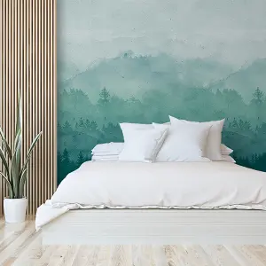 Grandeco Teal Landscape Matt Mural