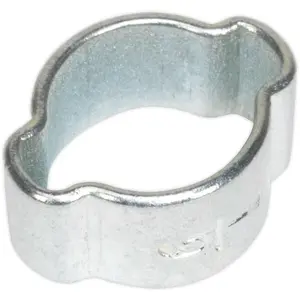 25 PACK Zinc Plated Double Ear O-Clip - 7mm to 9mm Diameter - Hose Pipe Fixing