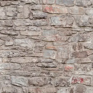 Grandeco Rustic Stone Cottage Wall 3 lane repeatable Textured Mural, 2.8 x 1.59m