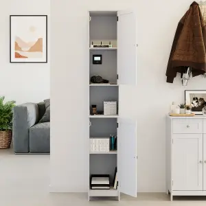 Bath Vida Priano White 2 Door Tall Bathroom Cabinet