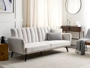 Beliani Glam Sofa Bed VIMMERBY Beige