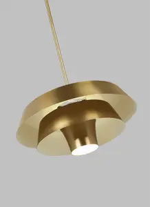 1 Bulb Ceiling Pendant Light Fitting Burnished Brass LED E27 60W Bulb