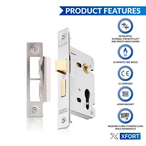 XFORT Polished Chrome Euro Profile Sashlock 65mm