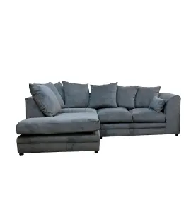 Casper Fabric Left Hand Facing Corner Sofa Grey