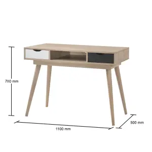 Scandinavian 2 Drawer Dressing Table Makeup Computer Desk Bedroom Furniture