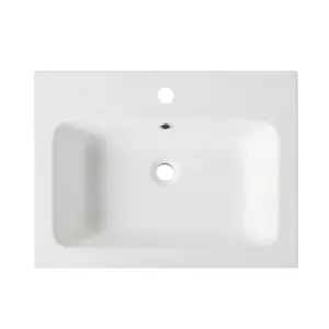 GoodHome Duala Matt White Rectangular Wall-mounted Basin (W)60cm