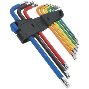 Premium 9 Piece Colour Coded TRX-Star Key Set - T10 to T50 Sizes - Anti-Slip Design