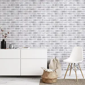 Erismann Duplex Brick Wallpaper White (430310-BUR)