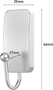 Command Bath Small Hook Satin Nickel Bath33-SN