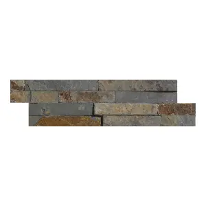 Stegu Splitface Multicolour Matt Patterned Textured Natural stone Indoor & outdoor Wall Tile, Pack of 12, (L)400mm (W)100mm