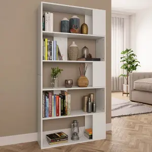 Berkfield Book Cabinet/Room Divider White 80x24x159 cm Engineered Wood