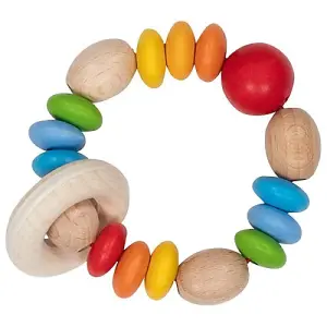 Wooden Baby Touch Ring Rainbow Lenses Toddler Development Sensory Accessory