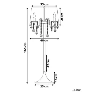 Beliani Glam Crystal Floor Lamp Grey EVANS