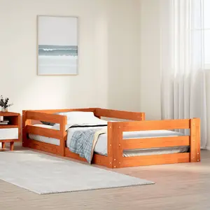 Berkfield Bed Frame without Mattress Wax Brown 100x200 cm Solid Wood Pine