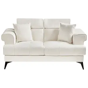 2 Seater Boucle Sofa White SKIVE