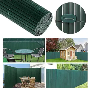 Green PVC Privacy Fence Sun Blocked Screen Panel Blindfold for Balcony 1 x 3 M