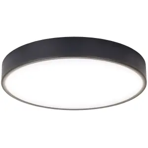 Luceco Eco Decorative Round Bulkhead Light, Colour Change 1350lm Black