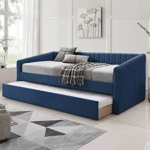 Sanderson Navy Blue Upholstered Day Bed Including Underbed